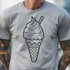 Whimsical Ice Cream SVG Design A colorful illustration of a cone-shaped ice cream with a few scoops.