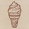 Colorful Ice Cream Cone Graphic A colorful illustration of a cone-shaped ice cream dessert.