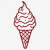 Free Ice Cream Clip Art Design A colorful illustration of a cone-shaped ice cream with various toppings, suitable for digital design and crafting.
