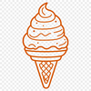 Beautiful Dessert Graphics A graphic representation of a single serving of cold dessert treat.