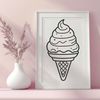 Free Vector Ice Cream Graphic A stylized vector graphic of a single serving of ice cream in a waffle cone.