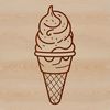 Beautiful Single Scoop Ice Cream Icon A colorful illustration of a single scoop ice cream cone with a few sprinkles on top.