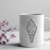 Sweet SVG Delight A colorful illustration of a scoop of ice cream on a cone, created with vector graphics.