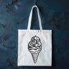 Free Printable Ice Cream Art A vector graphic of a single serving of creamy dessert.