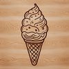 Scoop of Joy Illustration A colorful illustration of a scoop of ice cream on a cone, suitable for various design applications.