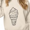 Free Vector Dessert Graphics A colorful illustration of a single scoop of ice cream with toppings, created as a vector graphic.