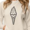 Free Downloadable Ice Cream Clipart A colorful illustration of a scoop of ice cream with a decorative design, suitable for vector graphics.