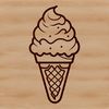 Colorful Cone Delight SVG A digital illustration of a scoop of ice cream in a cone.