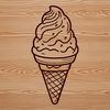 Ice Cream Illustration Design A digital representation of a single serving of ice cream dessert in vector format.