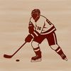 A high-quality SVG illustration of an ice hockey player in action.