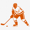 A digital illustration of a hockey player in action, suitable for cutting machines and laser cutters.