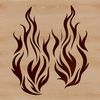 SVG graphic featuring a decorative flame design.