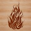 A vector illustration of orange and yellow flames in a stylized shape, suitable for digital designs.