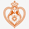 Devotional Heart Icon A stylized illustration of a heart with an aura or halo surrounding it, representing devotion and spiritual faith.