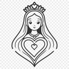 Immaculate Heart Stencil Design A stylized illustration of the Immaculate Heart symbol used in various religious contexts.