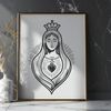 Immaculate Heart icon in a detailed vector design, suitable for religious and spiritual contexts.
