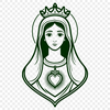 Religious icon featuring the Immaculate Heart in vector format.