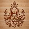 Beautiful Floral Heart Illustration A vector illustration of the Immaculate Heart, adorned with intricate floral patterns.