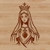 Stylized Immaculate Heart Vector Design A stylized vector illustration of the Immaculate Heart, suitable for digital design projects and various applications.