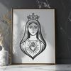 A detailed, vector illustration of a traditional religious icon featuring the symbol of the Immaculate Heart.