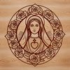 Beautiful Religious Symbol in SVG Format SVG image of a floral-design Immaculate Heart icon with intricate details.
