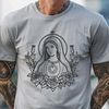 Delicate Floral Pattern SVG Artwork A stylized illustration of the Immaculate Heart, adorned with delicate floral patterns.