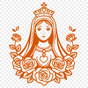 A vector illustration of a stylized floral heart with an immaculate center, suitable for various digital designs and crafts.