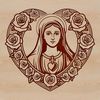 Floral Pattern Immaculate Heart Clip Art Religious icon of the Immaculate Heart, featuring floral patterns in vector design format.