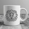 Stylized Immaculate Heart SVG Illustration A stylized vector image of the Immaculate Heart with floral patterns and symbolic elements.