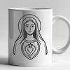 A stylized illustration of the Immaculate Heart, a sacred symbol in religious contexts.