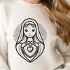 Immaculate Heart Symbol in SVG Format Iconographic representation of the Immaculate Heart, suitable for various design applications.