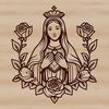 A vector design representation of the Immaculate Heart, suitable for digital use.