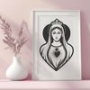 Immaculate Heart Icon SVG Design Immaculate Heart icon, a vector representation of a sacred heart symbol.