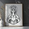 Stylized Immaculate Heart SVG Design A stylized illustration of the Immaculate Heart, suitable for use in religious contexts or as a design element.