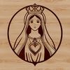 Immaculate Heart Design A stylized representation of the Immaculate Heart in vector format.