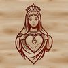 Stylized Immaculate Heart Emblem A vector illustration of a stylized Immaculate Heart symbol.