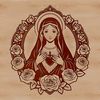 Stylized Floral Heart Design Vector illustration of a stylized floral design representing the Immaculate Heart.