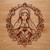 Simple SVG Icon Design A simple floral design featuring an Immaculate Heart symbol.