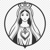 Immaculate Love Illustration A stylized illustration of the Immaculate Heart, suitable for vector graphics and various digital applications.