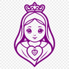 An illustration of a heart with an immaculate aura, suitable for vector designs and cutting machine projects.