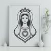 Beautiful Devotional Illustration A stylized illustration of the Immaculate Heart, a symbol of devotion in various faiths.