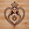 Religious Symbol SVG Clip Art A vector illustration of a stylized Immaculate Heart, suitable for various design projects and digital applications.