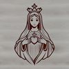 Sacred Heart Design A simple vector illustration of the Immaculate Heart icon in a single color.