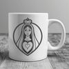 Simplified Religious Icon Design Religious icon featuring the Immaculate Heart in a simplified vector design.