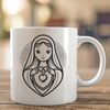 Immaculate Heart SVG Graphic Free Download Religious illustration of the Immaculate Heart in vector format.