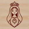 Vector Icon of the Immaculate Heart Religious iconography symbolizing devotion and faith, represented by the Immaculate Heart in a detailed vector design.