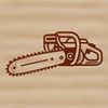 Sharp Cutting Tool Illustration A close-up illustration of a chainsaw tool with sharp teeth and a handle.