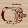 Illustration of a modern electric motor with mechanical components.