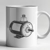 Elegant Electric Motor Design A detailed illustration of an electric motor with moving parts and components.