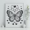 Artistic Butterfly - Laser Cutter PNG